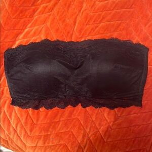 SPANX Black Bandeau Lace Bra Medium